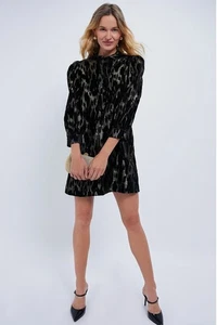 NWT Pomander Place Metallic Velvet Burnout Samantha Party Mini Dress Size Medium - Picture 1 of 9