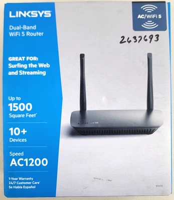 Linksys AC1200 1.2 Gbps Speed WiFi Router E5400 New Open Box - Image 1 of 4