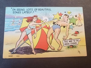 CAMP SWIFT, TEXAS 1943 WWII Army Postal History Cover FUNNY BEACH Postcard - Picture 1 of 2