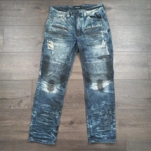Makobi Jeans Men's Size 36x32 Moto Biker - Picture 1 of 10