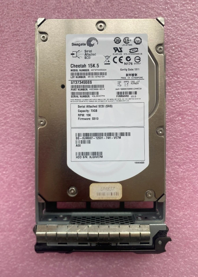 Seagate Cheetah 73GB ST373455SS SAS / 16MB Cache 15000RPM 3.5" Caddy Inc HDD - Image 1 of 4