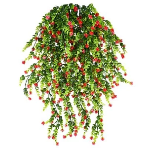 Artificial Hanging Plants Faux Hanging Wall Plants with Camellia Flowers Fake... - Picture 1 of 7