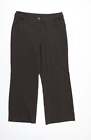 Principes Womens Brown Polyacrylate Fibre Trousers Size 14 L27 in Regular Zip