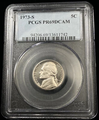 Collector Lot of 10 - 1973-S Jefferson Nickel PR69 DCAM PCGS - Image 1 of 3