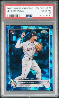 Jeremy Pena - 2022 Topps Chrome Update Sapphire US276 PSA 10 RC - Image 1 of 3