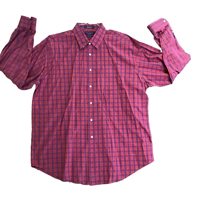 Daniel Cremieux Classic Fit Men XL Red Striped Dress Shirt Button Down - Image 1 of 4