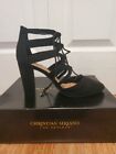 Christian Siriano Black Faux Suede Lace Up Heels Shoes Womens Size 8 Kameo