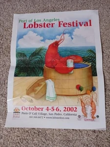 2002 PORT OF LOS ANGELES LOBSTER FESTIVAL ROLLED POSTER AT PORTS O' CALL VILLAGE - Picture 1 of 2