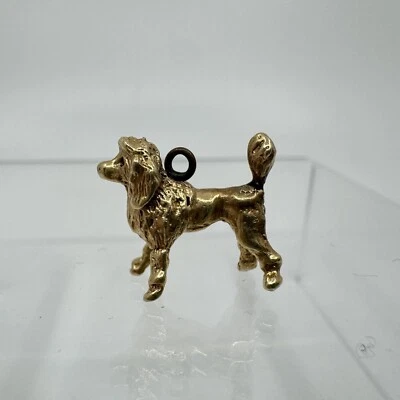 Colgante vintage con dije de perro caniche de oro de 14 quilates *reparado* 4 g Foto 1 de 4