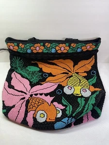 Borsa Pesce Koi Perline Vintage Bellissimi Colori Da Vedere - Foto 1 di 14