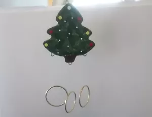 Adorno de puerta de timbre de viento árbol de Navidad de madera hecho a mano - Imagen 1 de 2