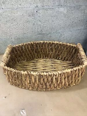Ratan Storage Decor Basket Modern Design W/ Handles 17.5 X10.5x8in Approx. - Image 1 of 4