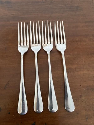 Set Of 4 Watson & Gillott 17.5cm Epns Rat Tail Dessert Forks - Excellent Quality - Image 1 of 4