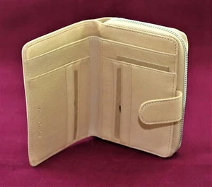 Portafogli Donna in Vera Pelle Porta Carte e porta Monete Tempora sabbia con zip - Picture 1 of 8