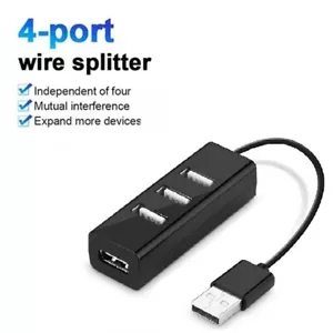 4 Port Mini USB 2.0 HUB Multi Splitter Expansion For Desktop PC Laptop Adapter - Picture 1 of 8