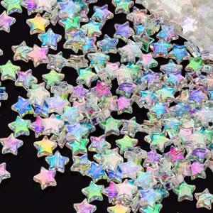 200 PCS Acrylic Star Shape Beads, Star Shape Charming Beads, Clear Acrylic 10Mm - Picture 1 of 7
