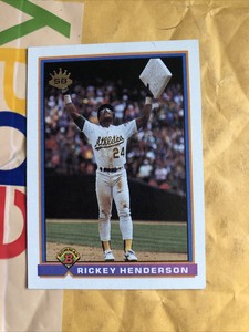RICKEY HENDERSON 1991 Bowman #692 HOF Gold Foil Baseball Card Athletics Mint ⚾️