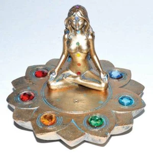 GODDESS CHAKRAS INCENSE BURNER LOTUS - Picture 1 of 1