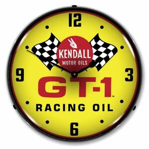 NEW L.E.D. KENDALL GT-1 RACING OIL -  LED LIGHTED RETRO CLOCK - FREE SHIP* 