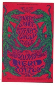 MOBY GRAPE JEFF BECK 1968 FILLMORE BALLROOM BILL GRAHAM POSTKARTE BG-130 N/M B-16 - Bild 1 von 2
