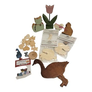 Various Cutouts, Wood Craft Parts Shapes Mix Lot - Picture 1 of 14