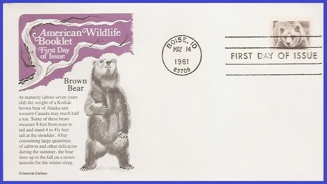 USA3 #1884 U/A ARISTOCRAT FDC   Brown bear - Image 1 of 1