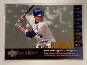 2002 UD Piece of History Maßband Helden #TM26 Alex Rodriguez - Bild 1 von 2