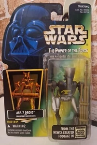 Star Wars ASP-7 Droid - Green Holo Foil Card Kenner Power Of The Force 1996 - Picture 1 of 7