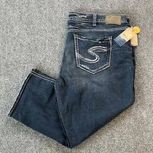 Vaqueros plateados para mujer 24 Suki Carpri curvilíneos de media altura 44 x 22 1/2 azul vaquero nuevos - Imagen 1 de 17