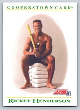 1991  Score #B4 Rickey Henderson Oakland A's Baseball card