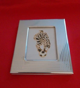 QUADRO JUVENTUS ZEBRA ARGENTO SILVER cm 9 x 7 NUOVO - Foto 1 di 3