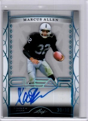 2022 Leaf Trinity Marcus Allen Clear Autograph (#30/30) - Image 1 of 2