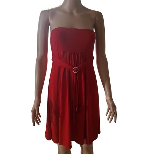 Abito da cocktail rosso senza spalline Siluet maternità festa matrimonio San Valentino taglia S