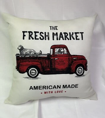 The Fresh Market American Made With Love Indoor/Outdoor Pillow. New Tag Torn Off - Image 1 of 4