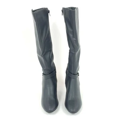 Women's Size 9 London Fog 15" Tall Grey Boots 3" Heel in Original Box - Image 1 of 4