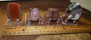 hochglanzpoliert 4 STÜCK Laguna Achat halbes Set Knötchen Sammler Gestein Mexiko Stds - Bild 1 von 8