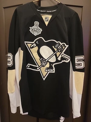 Camiseta deportiva 2009 Stanley Cup auténtica Kris Letang Pittsburgh Penguins NHL talla 54 Foto 1 de 4