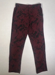 Banana Republic Dress Pants Women 0 Maroon Black Polyester Blend Abstract Print - Picture 1 of 17