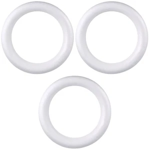  3 Stück Bastelkranz, runder Kranz, weißer Bastelkreisring, Styroporring für - Bild 1 von 12
