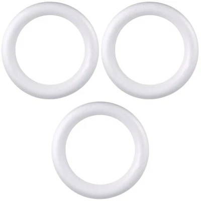  3 Stück Bastelkranz, runder Kranz, weißer Bastelkreisring, Styroporring für - Bild 1 von 4