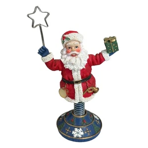 Ceramic Figure Santa on Spring Unbranded Heavy Paperweight Size 8.5 Inches  - Picture 1 of 5