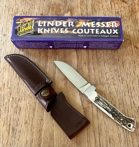 LINDER MESSER VINTAGE STATES LINE SOLINGEN STAG FIXED BLADE KNIFE ATS 310 NIB - Picture 1 of 7