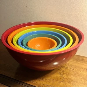 Rare Food Network 6 Stück Multi-Color Melamin Nesting Rührschüssel Set - Bild 1 von 17