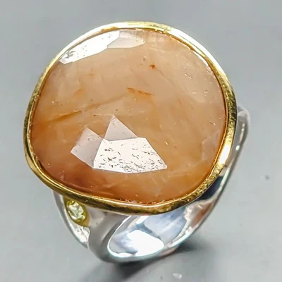 Fine jewelry Natural Golden Sapphire Ring 925 Sterling Silver Size 8 /R447320 - Image 1 of 4