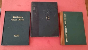 3pc Dartmouth College 1929 Aegis Yearbook, Freshman Green Book, & 25 yr Book - Picture 1 of 22