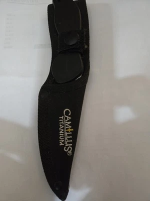 Cuchillo de hoja fija de titanio Camillus con funda Foto 1 de 4