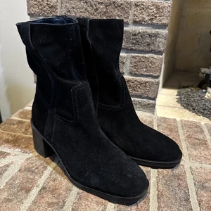 Steve Madden Women Romney Black Leather Western Festival Pull On Boots sz 9 - Picture 1 of 18