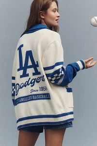 Anthropologie The Wild Collective LA Dodgers MLB Strickjacke Pullover (Größe S) - Neu mit Etikett - Bild 1 von 11