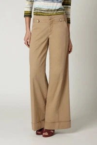 Anthropologie Cartonnier Continuum Wide Leg Tan Beige Trouser Pants 12 - Picture 1 of 8