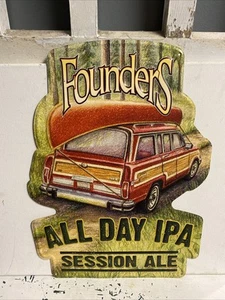 FOUNDERS BREWING COMPANY TODO EL DÍA SESIÓN IPA CERVEZA CERVEZA ALE LETRERO TACKER - Imagen 1 de 7